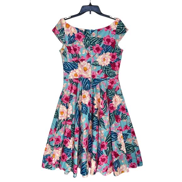 Hell Bunny Fit & Flare Dress Retro Hawaiian - Picture 5 of 9